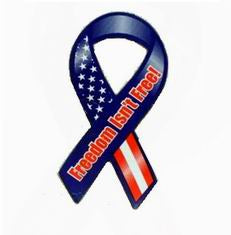 Wholesale Freedom Isnt Free Patriotic 8 Ribbon Magnet Item #444  36 cents each (100 pcs)