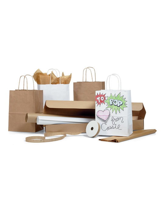 D.I.Y. Gift Wrap & More Kit - Includes Gift Wrap, Kraft Tissue, Kraft Totes & Kraft Ribbon (24 pcs)