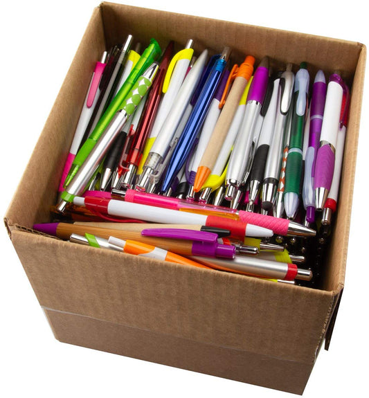 Bulk Lot of Assorted Quality Blank Plastic Retractable Pens -  Item #5004 (1000 pcs)