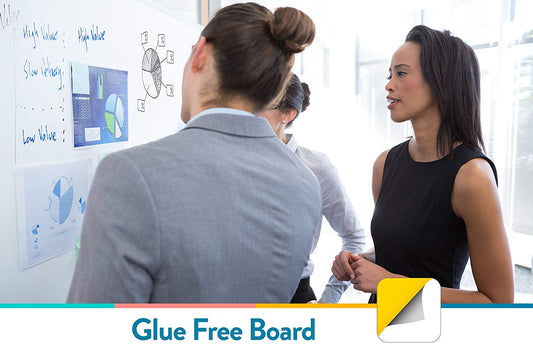 SlickyBoard CLEAR Reusable Double Sided Sheets: 30x25 Inch Glue Free, Static Charged, Dry Erasable, Slideable, Eco-Friendly Writing Papers in 10 Pack (12 pcs)