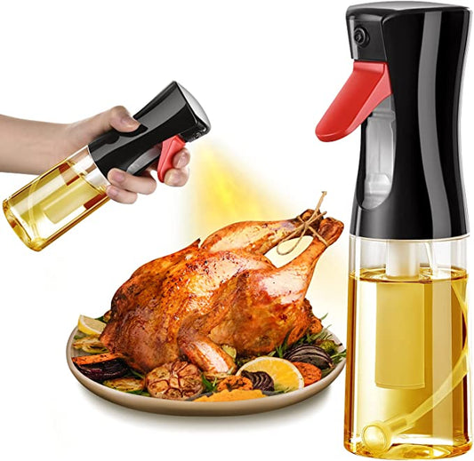 Oil Sprayer Mister Spritzer for Cooking - 200ml Glass Bottle - Black with Red Trigger - Item #5888 (29 pcs)