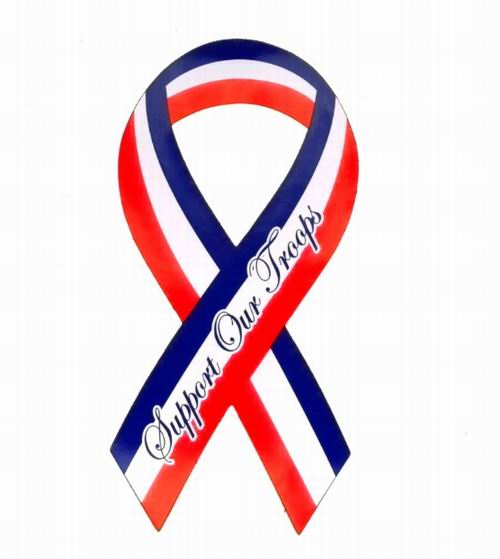 Wholesale Support Our Troops Patriotic 8? Ribbon Magnet (Made in the USA) - Item#RWB 36 cents each (100 pcs)