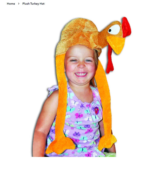 Plush Kids Turkey Gobbler Hat with Long Neck for Happy Thanksgiving - Item #6334 (50 pcs)