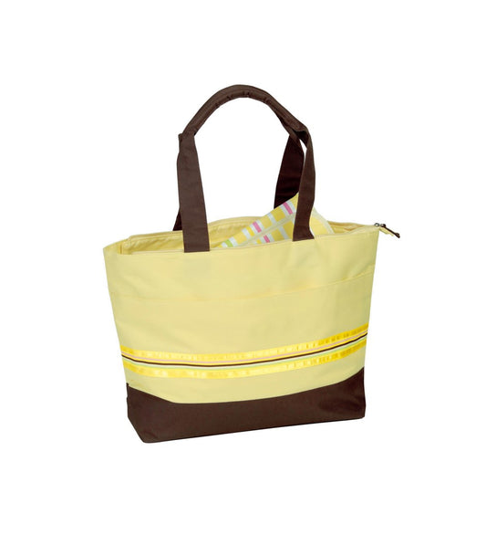 Striped Diaper Tote Bag - Fully Zippered - with Changing Pad - Yellow - Item #6319 79311 (20 pcs)